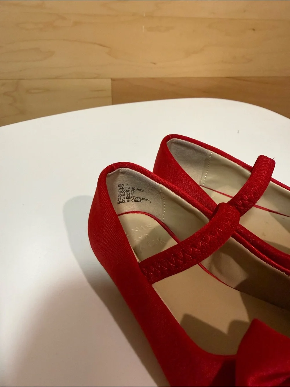 Janie and Jack Red Bow Mary Jane Shoes